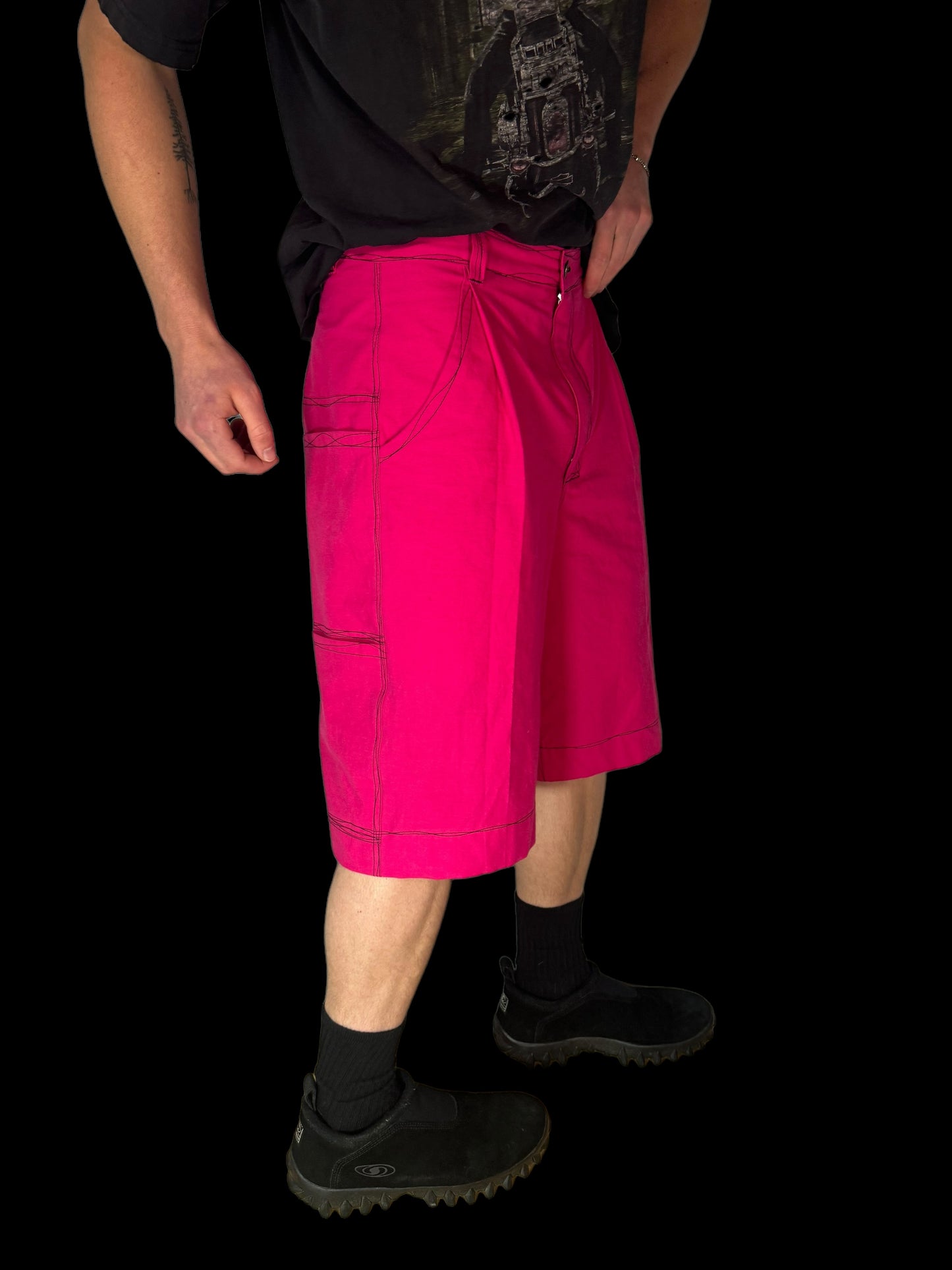 WAVY PINK JORT SHORTZ