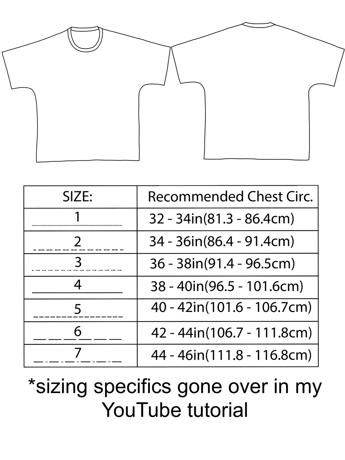 3 piece tee pattern